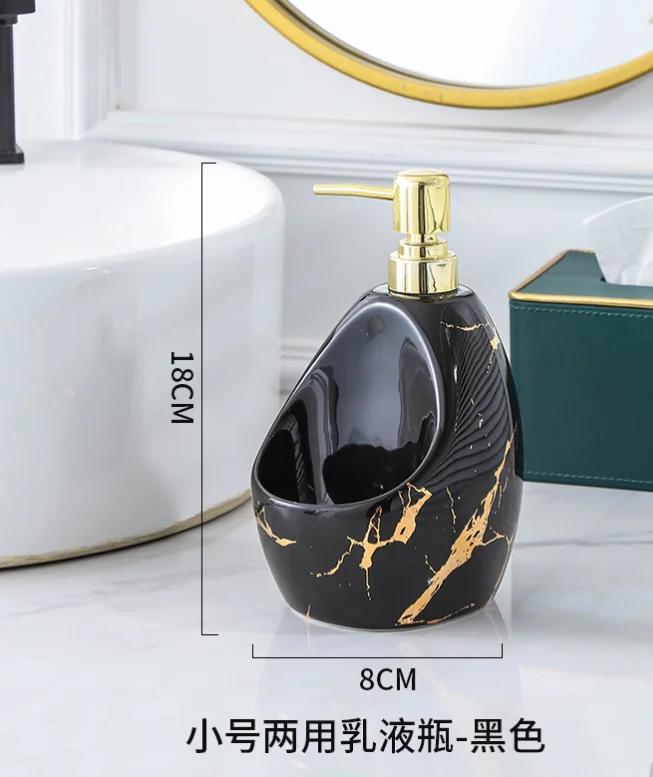 Sticlă de loțiune din ceramică simplă Dozator de șampon de marmură Accesorii de uz casnic Dispenser de săpun din ceramică Decor pentru baie