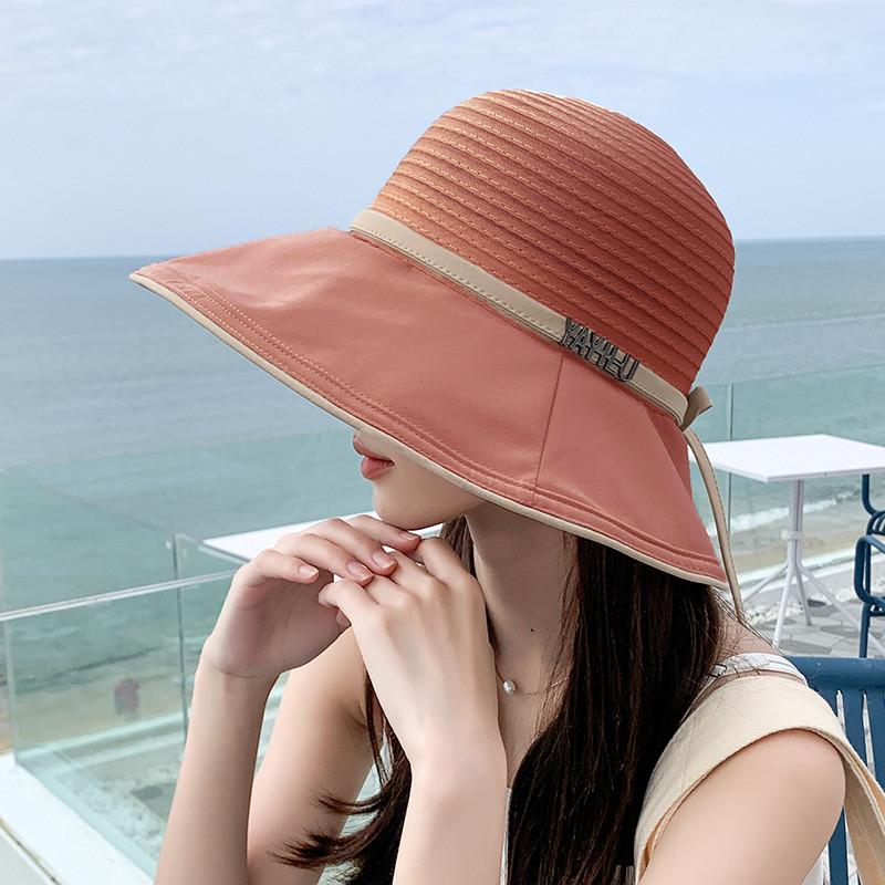 Summer Ladies Bucket Hat With Sunshade And Polyester Material For Travel Use