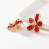Pinkdudu Kristall-Blumenstecker Elegante Legierung mit eingelegten Kristallen Ohrringe für Damen Schmuckzubehör Geschenke PD510
