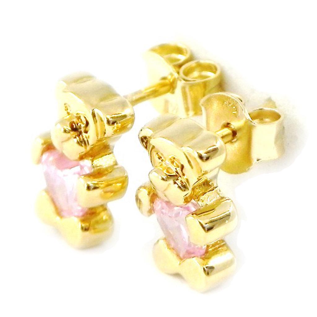 Les Trésors De Lily [G1988] - Gold Plated 'Teddy Love' Earrings