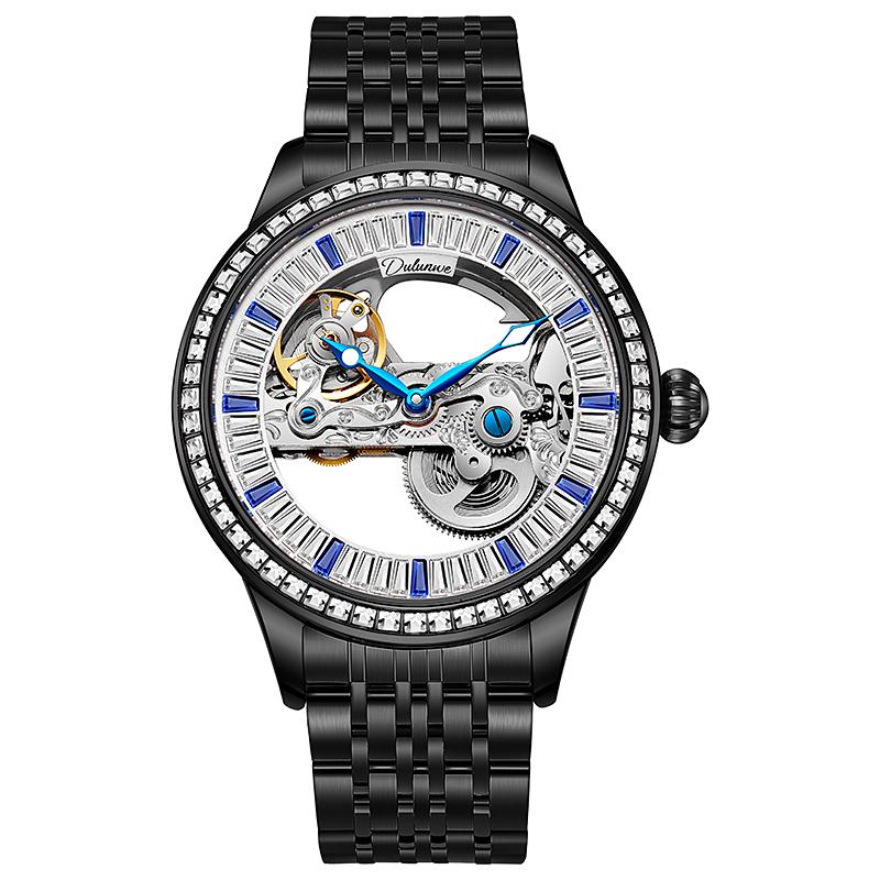 Top Brand Zircon Dial Skeleton Mechanical Men's Watches Waterproof Luxury Sport Automatic Male Wristwatch Relogio Masculino