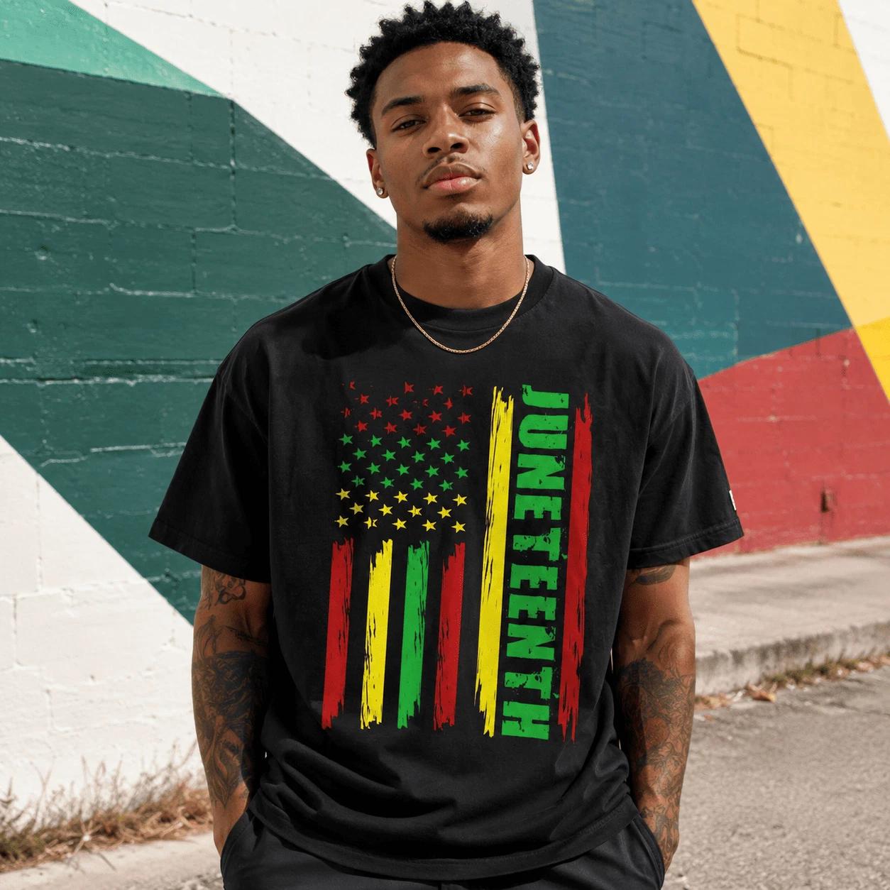 Juneteenth 1865 African Flag Freedom Pride Men s Graphic T-Shirt S