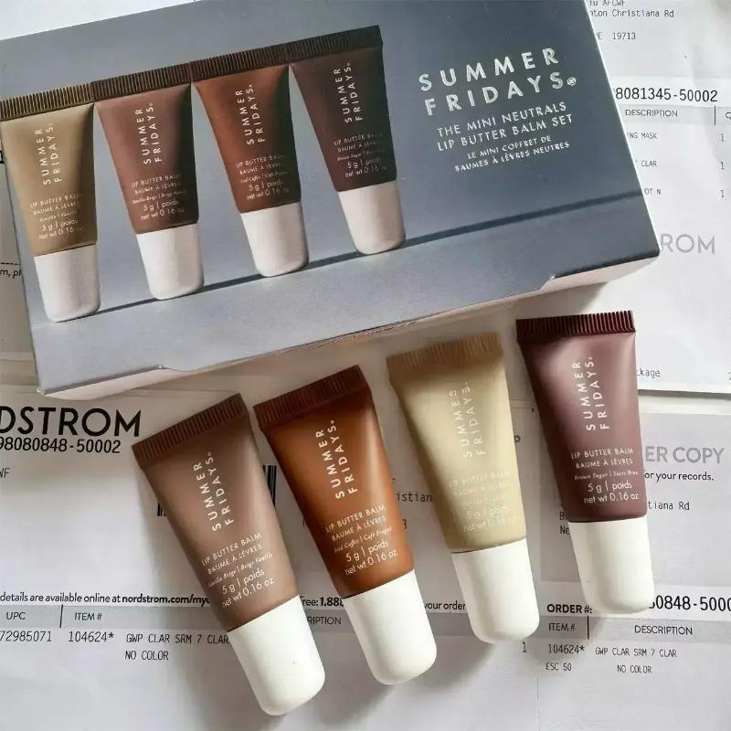 Summer Fridays New Dream Lip Oil Beige Lip Balm Smooth Soft Tube Mirror Lipstick Gloss Set Moisturizing Transparent Makeup Set