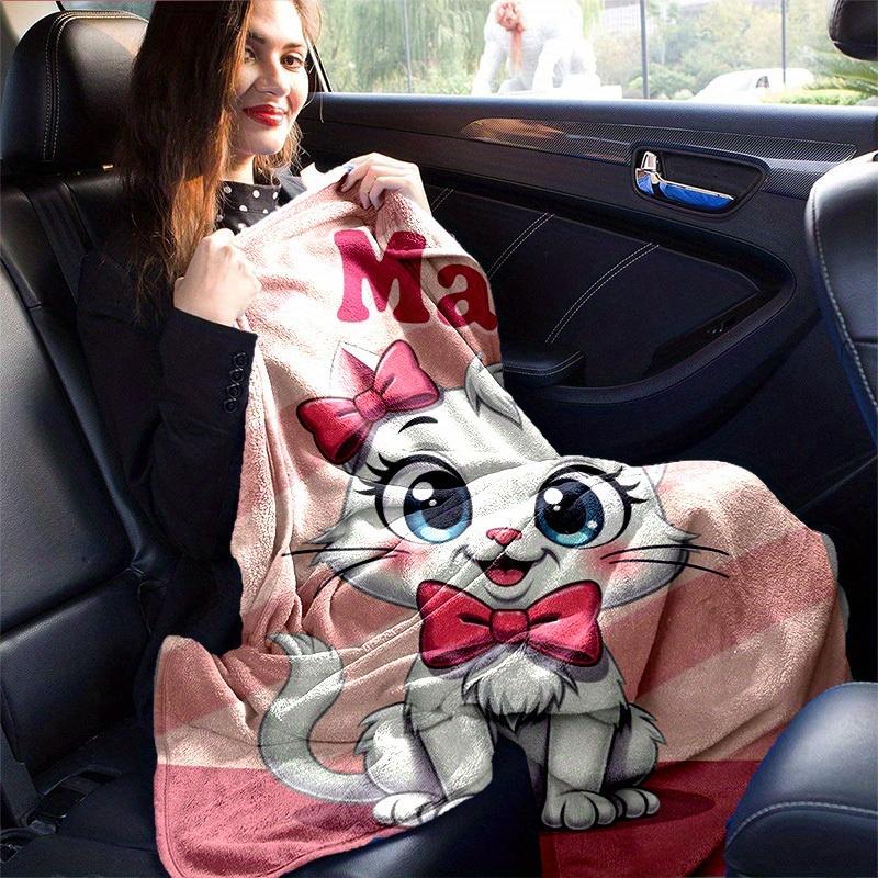 1PC Cute Cartoon Marie Cat Blanket, Super Soft Flannel, Seasonal Home Decorative Throw, for All Season Use, Bed, Couch, Office, Outdoor, for