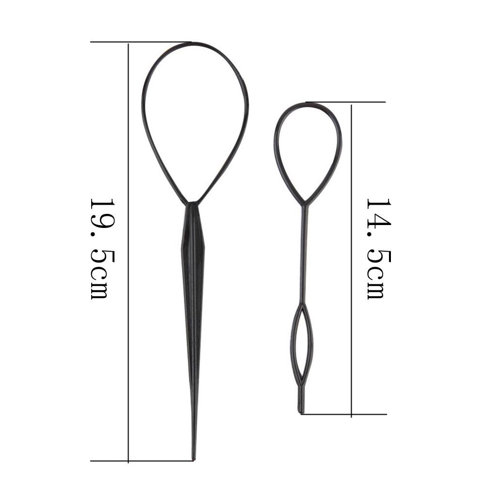 2pcs/Set Ponytail Creator Plastic Loop Black Pony Topsy Tail Clip Hair Accessories Braiding Maker Styling Tool For Women Girls