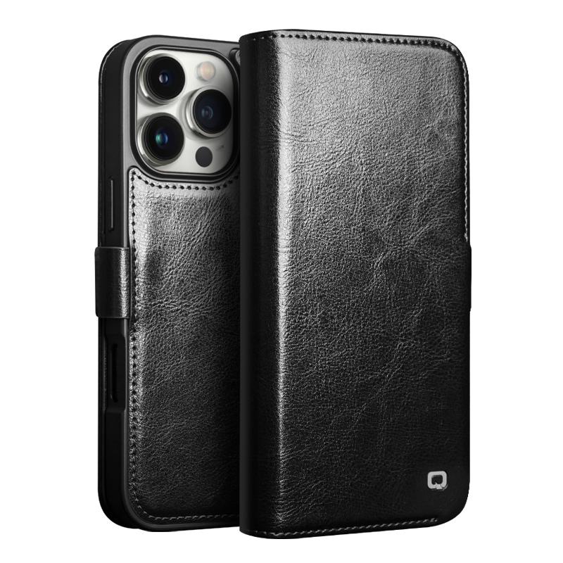 Genuine Leather Flip Case for IPhone 16 Pro Max Handmade Business Magnetic Buckle Cover Card Slots for IPhone16 Plus/16 For iPhone 16 Pro