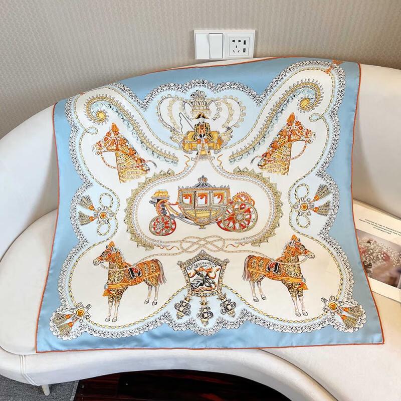 NINA SOLOR Pumpkin Carriage Silk Twill Scarf