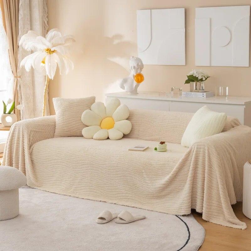Culoare Solidă Jacquard Catifea Secțională Husă de Sofa Iarnă Super Moale Pluș Husă de Sofa Gros Non-alunecare Huse de Canapea pentru Camera de Zi