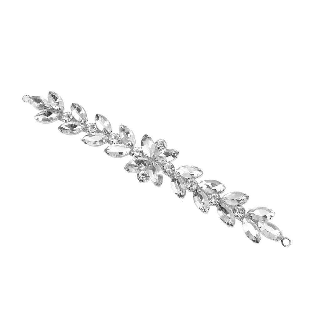 1pcs Sparkling DIY Craft Chains Glass Flower shape Statement Rhinestone Chain  For Women