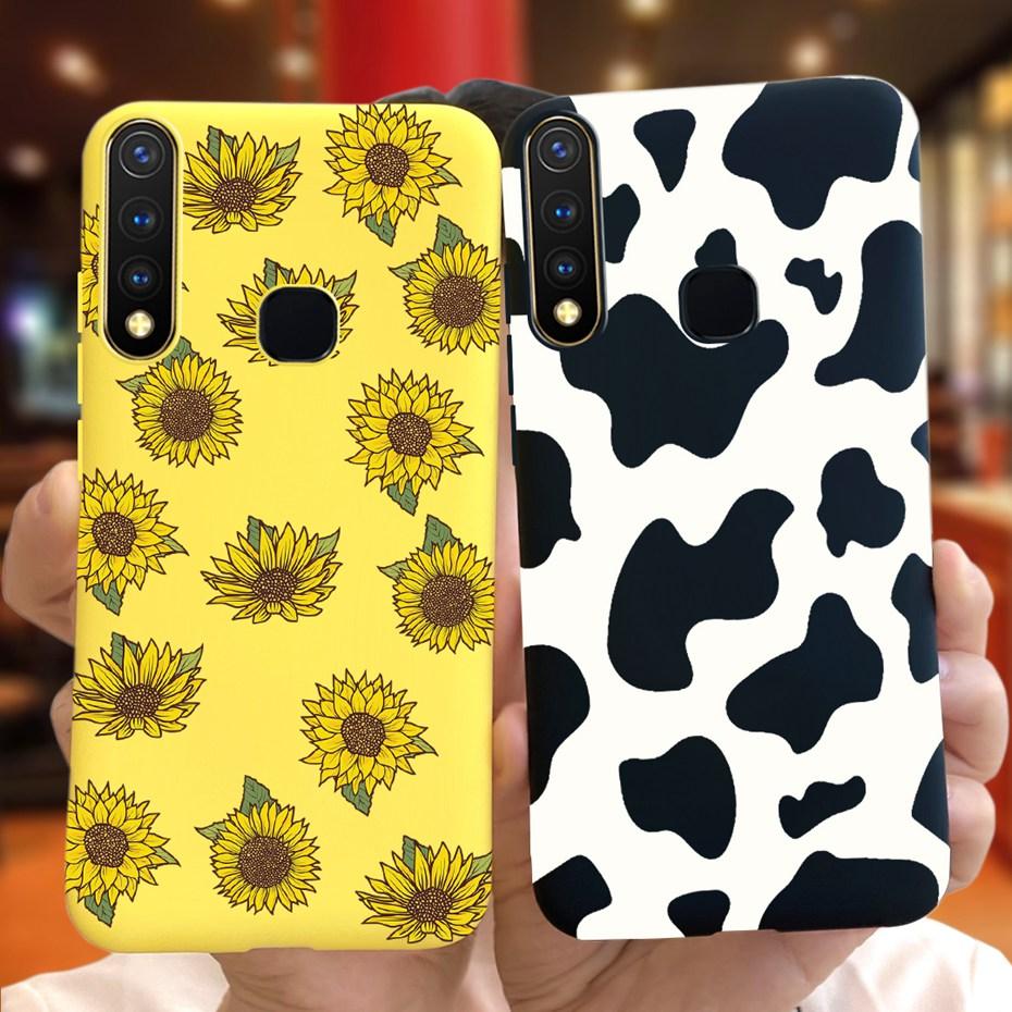 For Vivo Y19 2019 Case Cute Beautifly Flower Butterlfy Phone Cover For Vivo Y19 Y 19 1915 Black Silicone Soft TPU Case Bumper