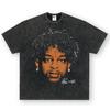 21 Savage Übergroßes gewaschenes T-Shirt