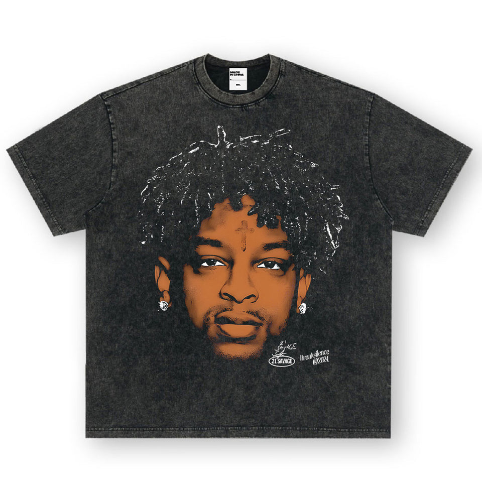 21 Savage Oversized Washed T-Shirt S разноцветный