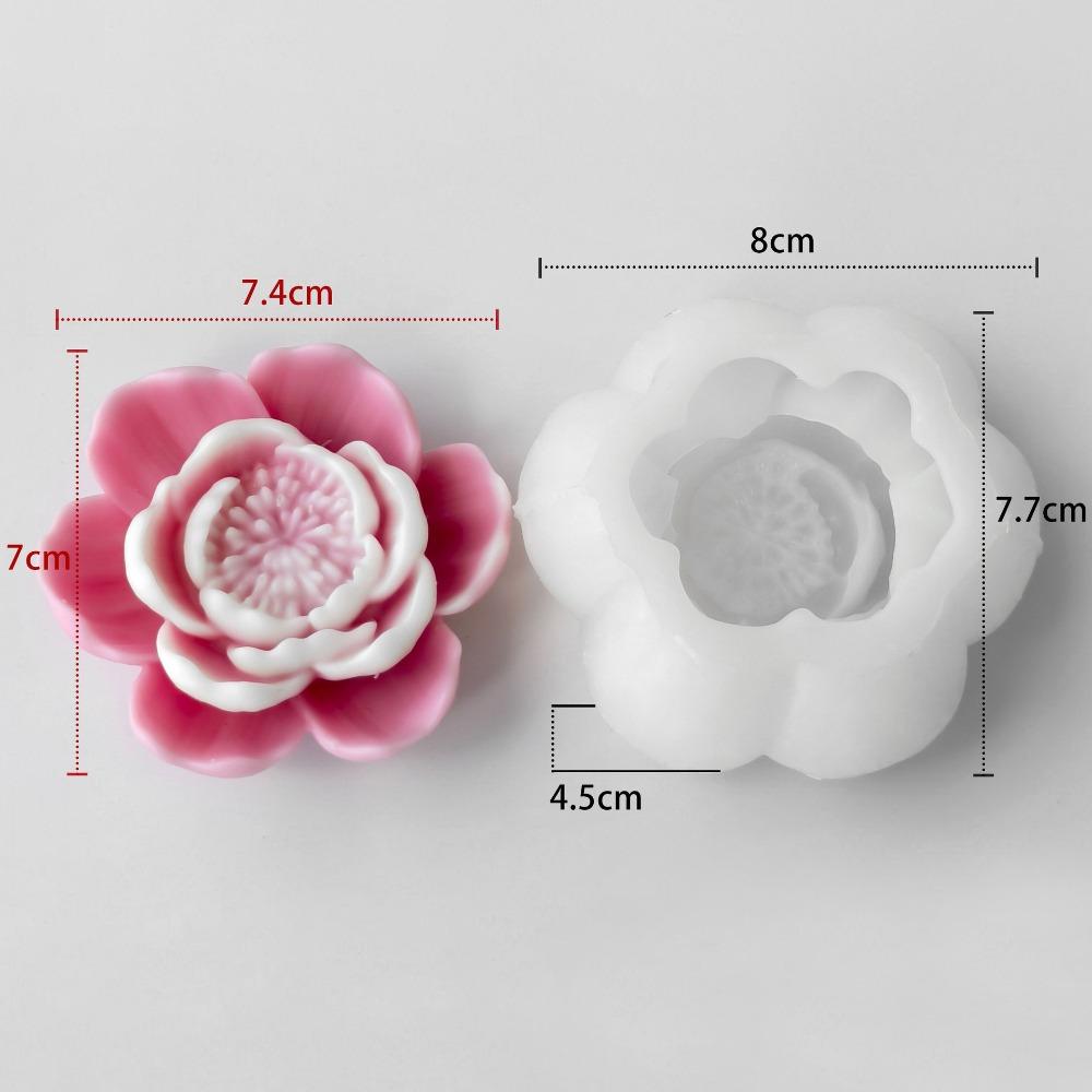 Cake Molds Silicone Lotus Candle Mold 3D Flower Resin Rose Candle Mold DIY Handmade Gypsum Craft Peony Candle Mold Candle Making