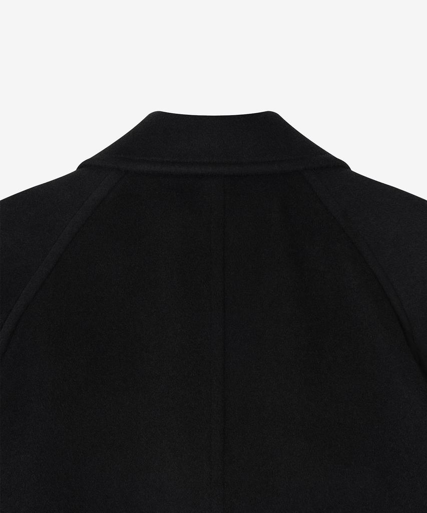 Basika Wooden Cashmere Balmacaan Long Coat (Black)