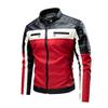 Men's new printed fashion British casual locomotive PU leather jacket men's clothing