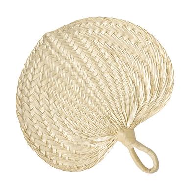 Ventaglio intrecciato a forma di cuore con foglie di palma, fatto a mano, fai da te, ventaglio estivo rinfrescante, ventaglio a mano in stile cinese, ventaglio a mano repellente per zanzare