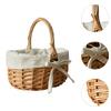 Picnic Basket Rattan Storage Serving Basket,Rustic Wicker Woven Hamper for