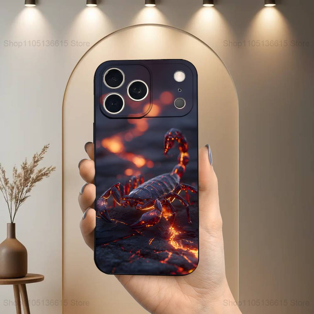 Cool Myth Art Scorpion For iPhone 13,16,11,14,17,12,15,Plus,Pro Max,XS,X,XR,SE,Mini,8,7,Phone Case Soft Silicone Black