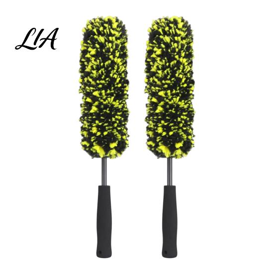 Automotive Detailing Tool 1/2/3Pcs Microfiber Wheel Barrel Brush, No Scratch Car Cleaner with Narrow Gap Cleaning Ergonomic Handle, Tire Rim for Dust