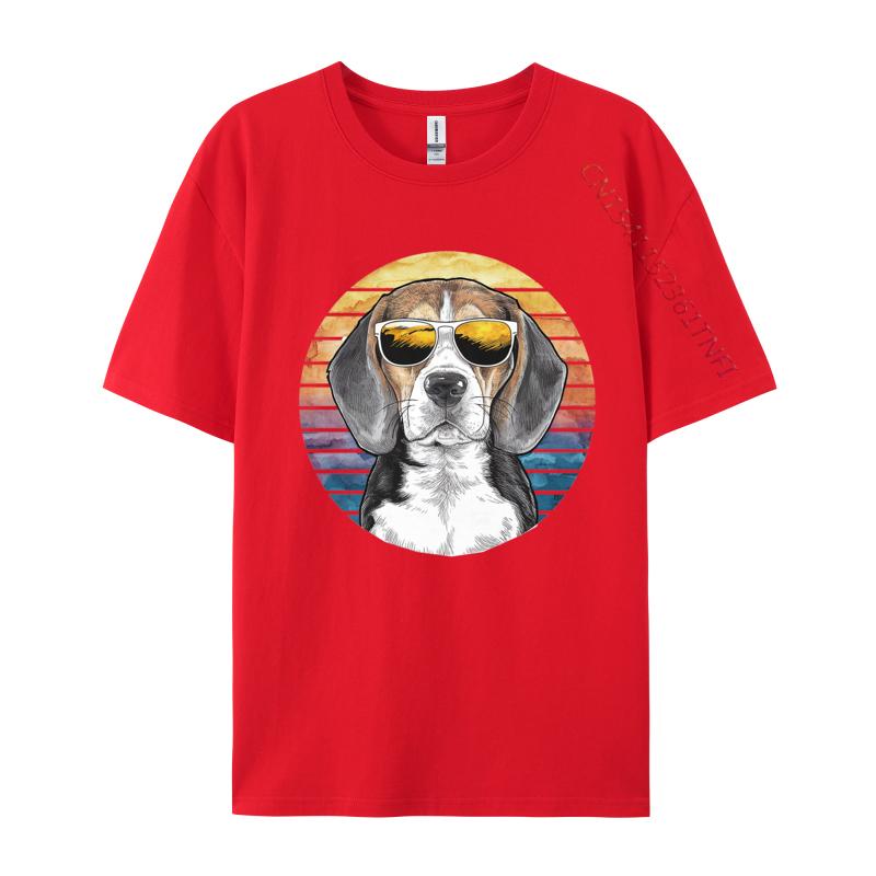 Beagle Mit Sonnenbrille T-Shirt T-Shirts Für Männer T-Shirt Rundhals Reine Baumwolle T-Shirts Oberteile Tees Top Qualität