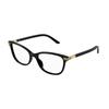 Temple Logo Versatile Irregular Optical Frame Women's Black