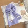 Soft Knitted Lace Bunny Scarf Women Winter Warm Neck Wrap Cute Sweet Long Shawl
