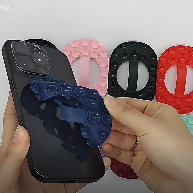 Universal Silicone Suction Cup Adhesive Phone Holder; Double-Side Rubber Sucker for Secure Fixation