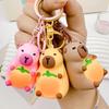 Glowing Capybara Keychain Soft PVC Animal Designs Capybara Hugging Orange Keyring Easy Carry Cute Keyring Accessory