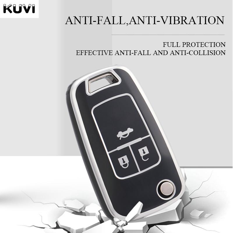TPU Auto Klappschlüsselanhänger Hülle Gehäuse Passend für Chevrolet Cruze Aveo Trax Sail Malibu Captiva Opel Vauxhall Astra J Corsa Insignia Mokka