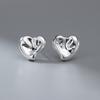 925 Silver Heart Stud Earrings For Women Engagement Wedding Fine Jewelry Friends Gift Accessories Trend Jewellery