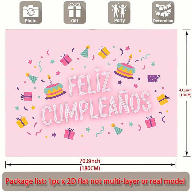 Party Backdrop Flat Feliz Cumpleaos Events Wedding Coming Ceremony Four Season Event Photo Background Front Door Decor Theme Theme Theme