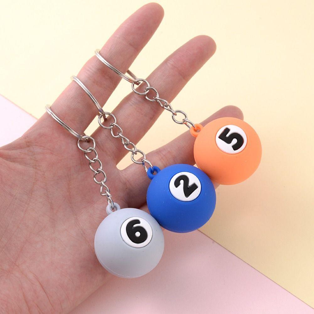 Wear-resistant Billiards Keychain Round Pendant Simplicity Number Beads