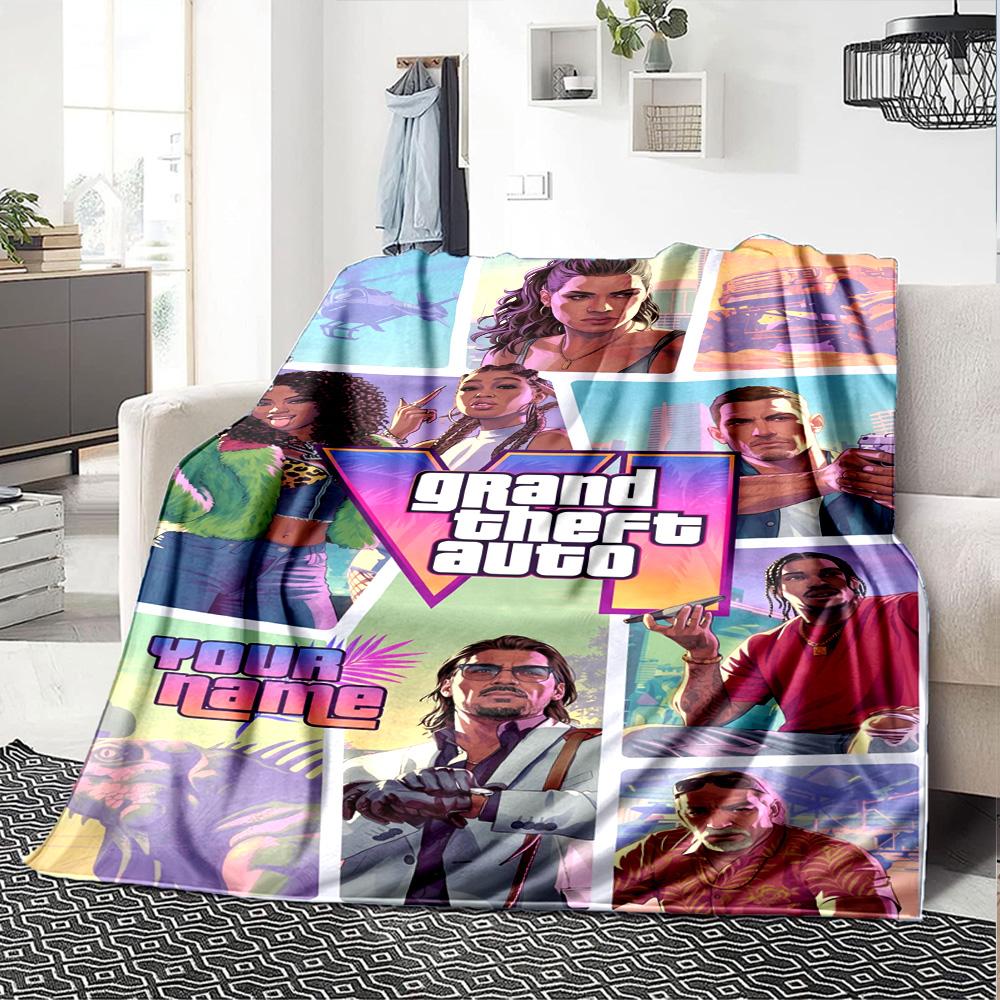 Gta Personalized Name Blanket Gift Personalized Blanket Comfortable Throw For Couch Home Decor Bed Sofa for All Occasions