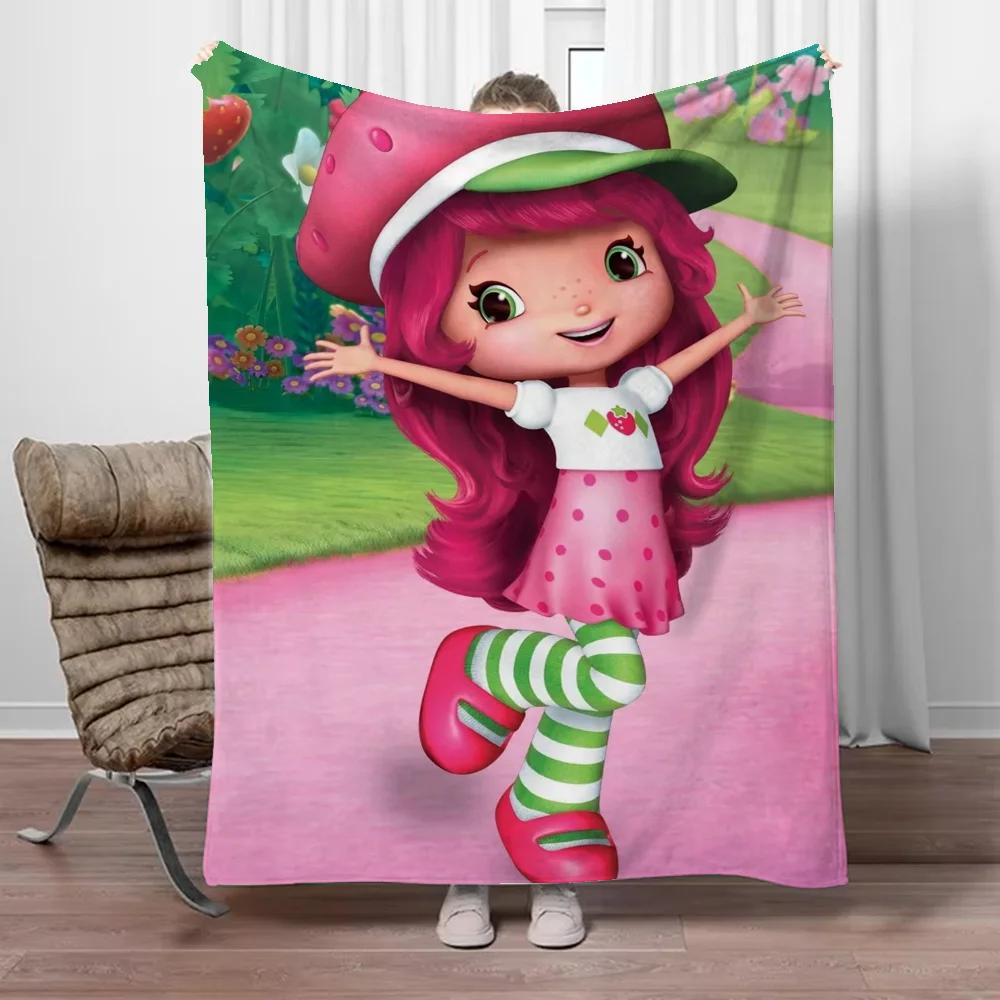 Coperta Microfibra Strawberry Shortcake Matrimoniale Coperta Decorativa Designer per Divano Lusso Interni Casa Coperte per Adulti Ginocchia