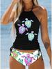 2023 Costum de plajă din două piese Costume de baie la modă Tankiny Costume de baie sexy Tankini de vară Costum de baie pentru plajă pentru femei Tankini cu imprimeu la modă