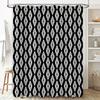 White Black Geometric Patterned Shower Curtain for Bathroom Decor Waterproof Bath Liner