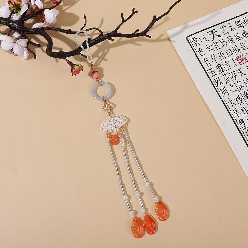 

Ципао Перекрывающиеся Веса Чайная Одежда Кисточка Ретро Китайская Женская Подвеска Star cattail leaf fan