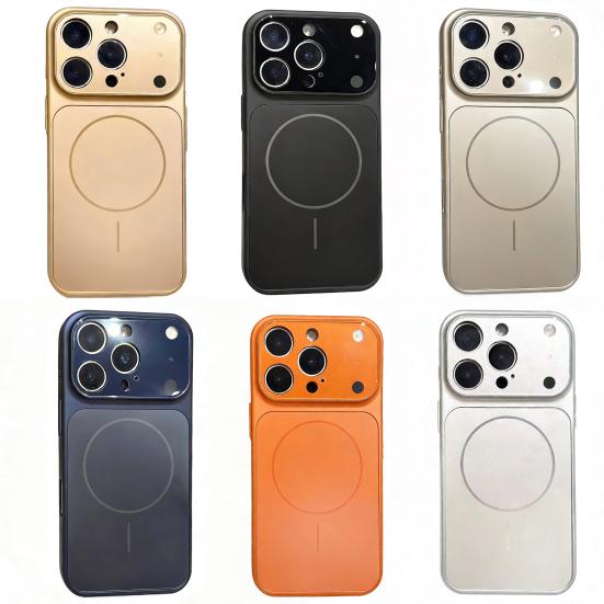 Glass Magnetic Case for IPhone 16 Pro/Pro Max Phone Protective Case for Magsafe Shockproof Cover with Frosted Anti-Scratch Back