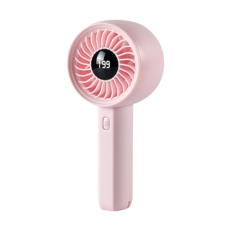 Portable Rechargeable USB Mini Fan with Digital Display and Strong Wind