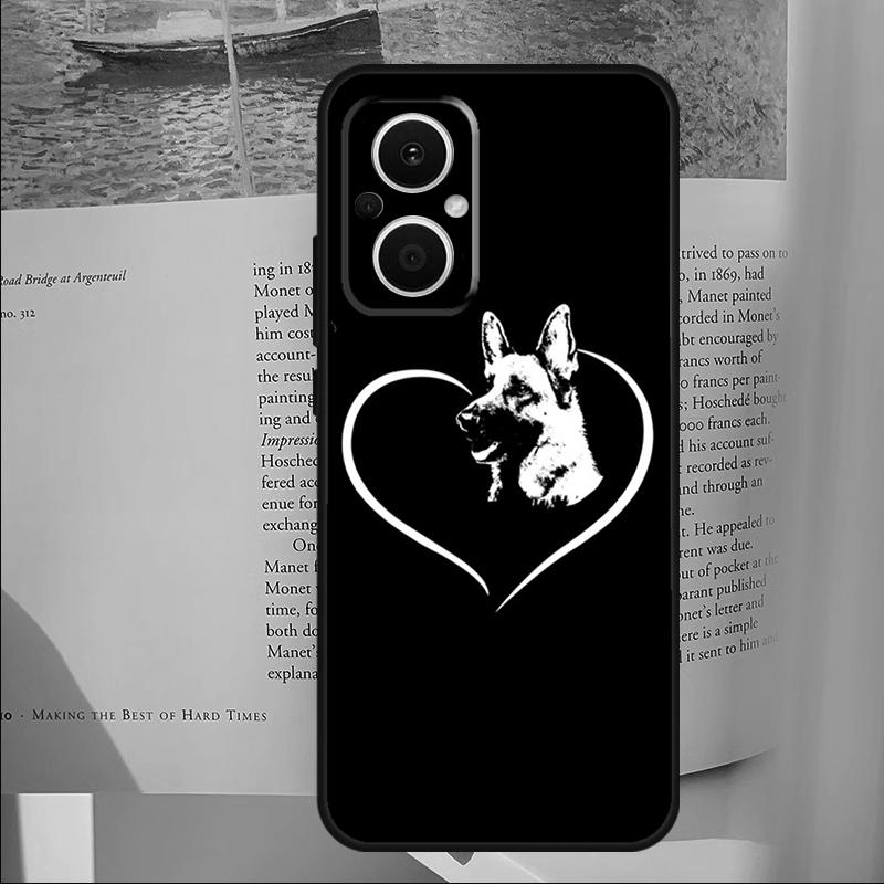 Cartoon German Shepherd Dog Cover For OPPO Reno 14 13 11 10 Pro 12F 11F 13F 14F 7 8 Lite OPPO Find X6 X5 X8 X9 Pro Case