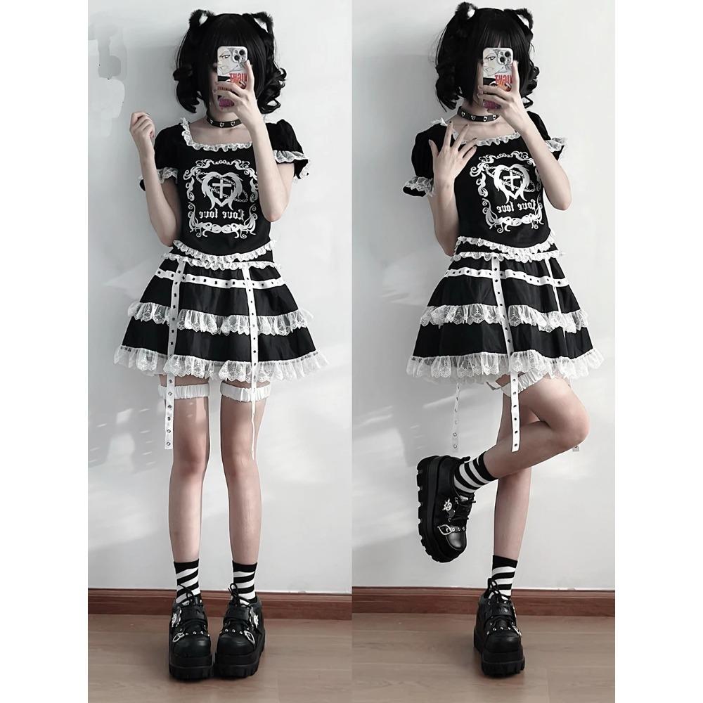 Street Style Dívky Lolita Gothic Platformové Boty, Dámské Poker Joker Klaun Dekorace Boty na Platformě Halloweenský Dárek