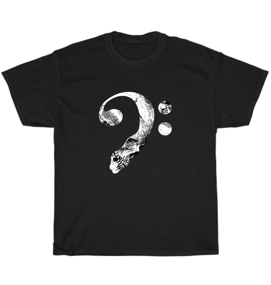Skull Bass Clef Bass Player Musician Music Lover Guitar T-Shirt Unisex Tee Gift S разноцветный