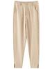 Women's High-Waisted Slim Khaki Pants - Plus Size, Straight Fit, Casual for Spring & Autumn, Middle-Aged