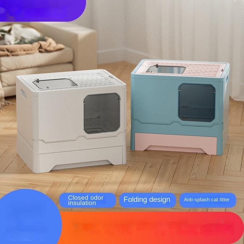 Plně uzavřená záchodová mísa Velká skládací záchodová mísa pro kočky Top-in toaletní potřeby pro kočky