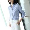 Dme [Career Art Collector], Spring And Autumn Breathable Simple Lapel Shirt, Long-Sleeve Fitted Blouse, Women's Top