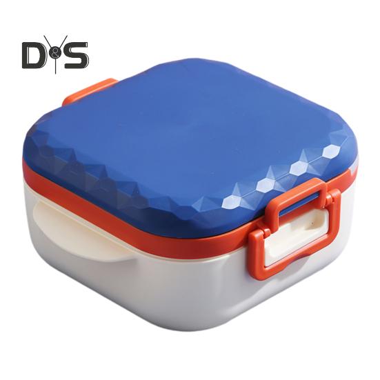 

Ланч-бокс Bento Box с 3 отделениями, герметичный, 900 мл, контейнеры для еды, стаканчики для торта, для взрослых, детей, малышей темно-синий