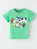 New Summer Girls' Animal Print Short-Sleeve T-shirt - European & American Fashion Round Neck Children's Top