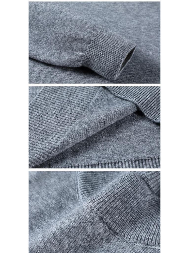 Herren Pullover aus einfarbiger Wolle - Herbst/Winter Halber Rollkragen Lässiger Baselayer