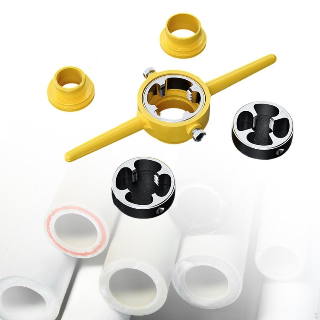 6 Piece Manual Threading Tool Set for PVC Pipes with Various Die Sizes
