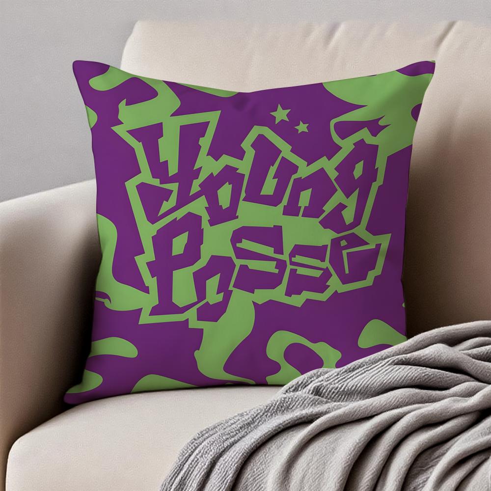 GirlGroup Kpop YYOUNG PPOSSE Cushion Cover Pillowcase Antidustmite Invisible Zipper Short Plush Sofa Cushion